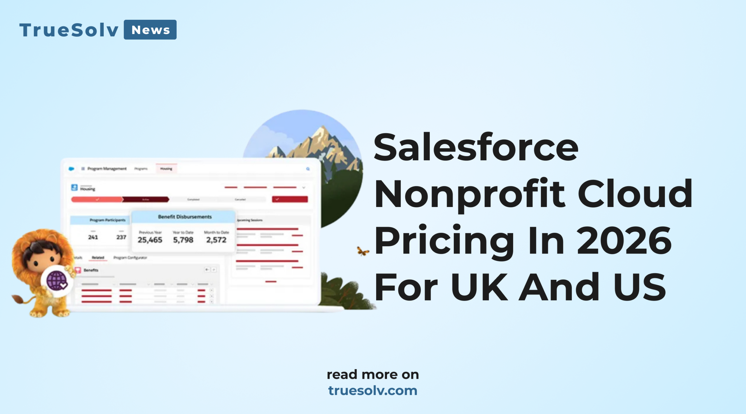 Salesforce Nonprofit Cloud pricing table with free licenses, paid editions and implementation costs