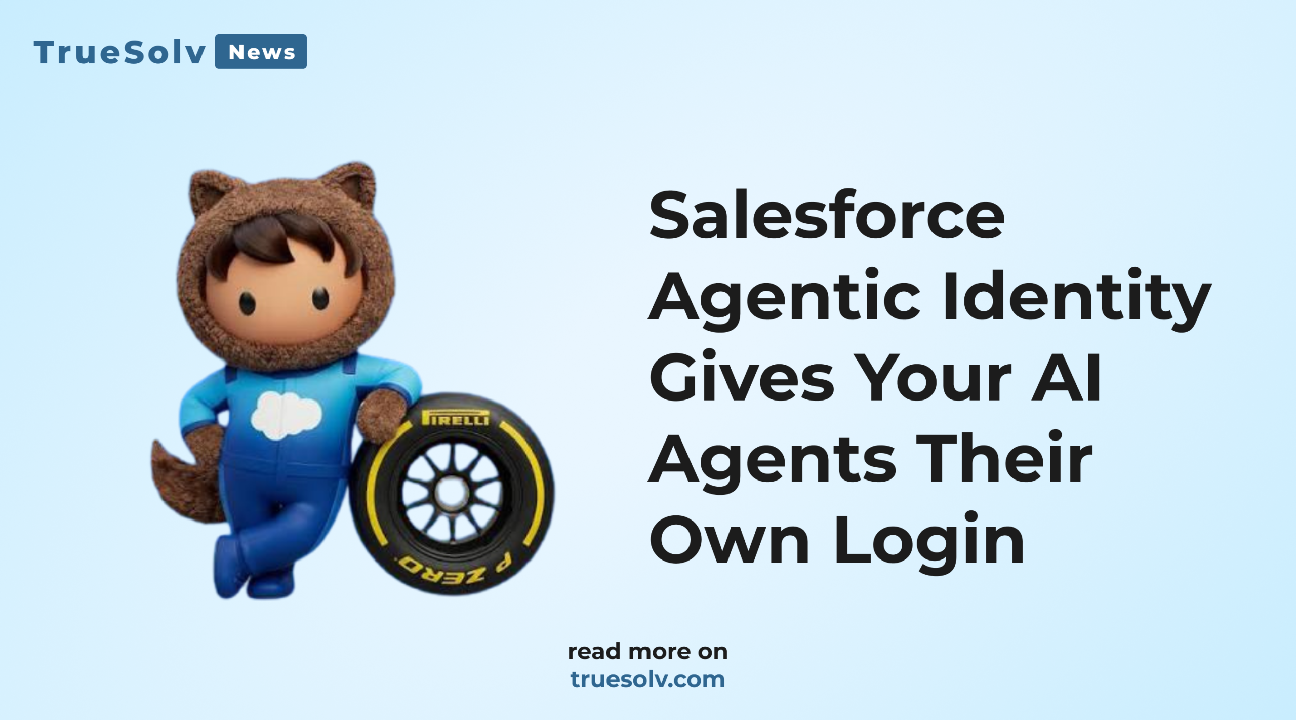 Salesforce Agentic Identity diagram showing an AI agent with its own login and permission set