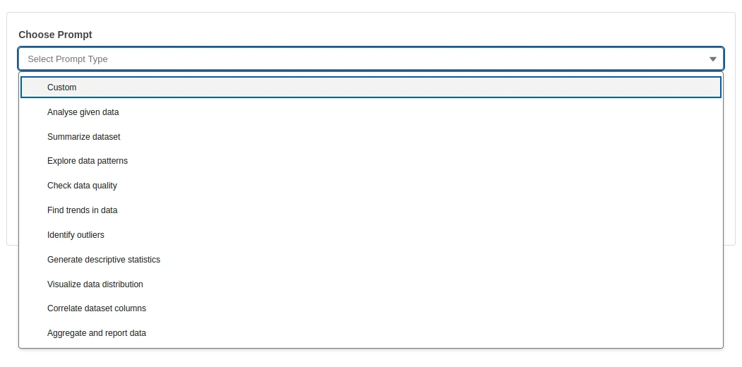 True AI Assistant setup guide: predefined prompts list